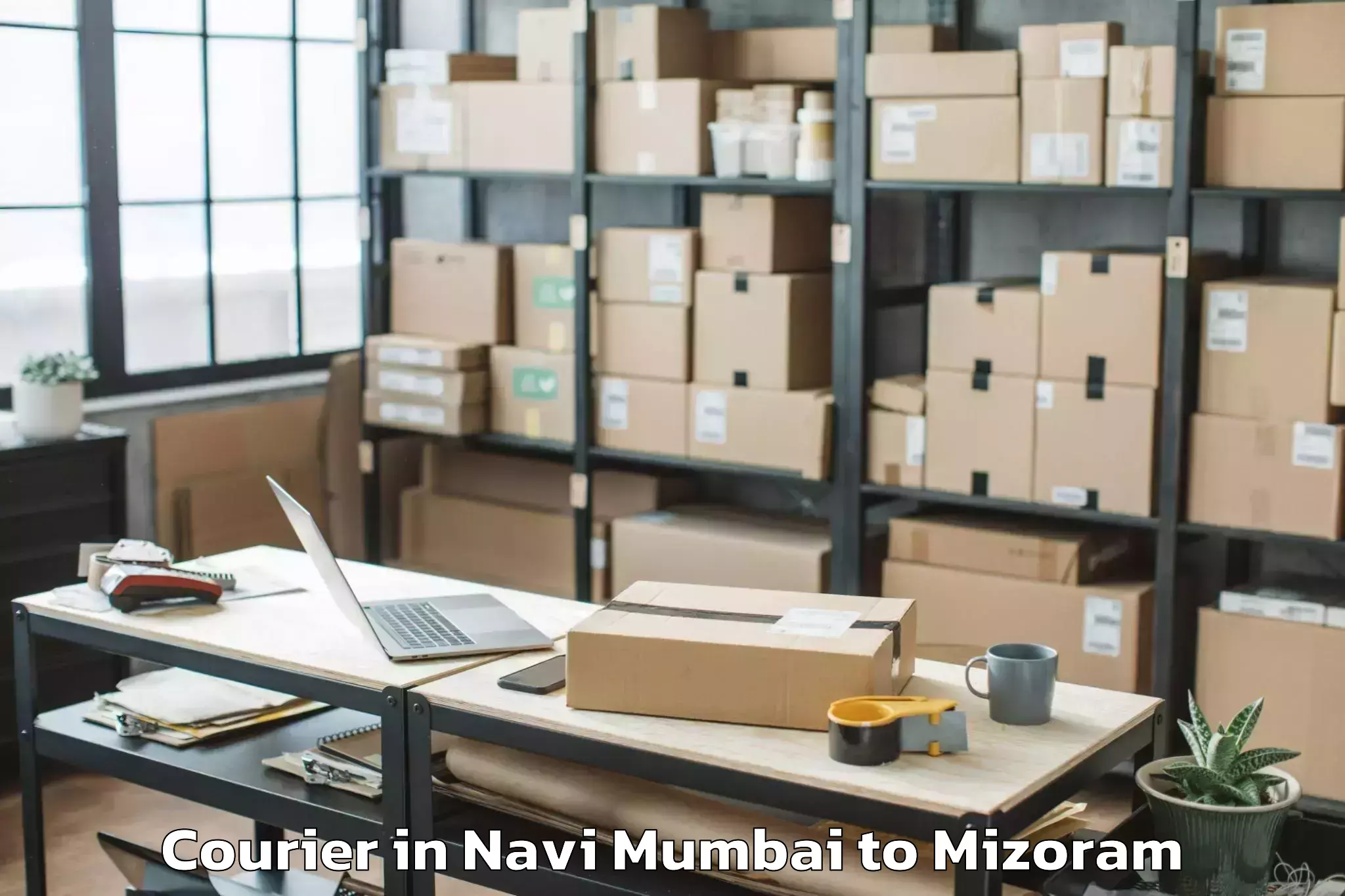 Easy Navi Mumbai to Khawzawl Courier Booking